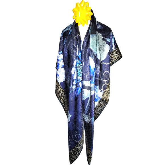 NWT Double Sided Silk Scarf 53x53 Large Square Shawl Wrap XiangYunSha 36761